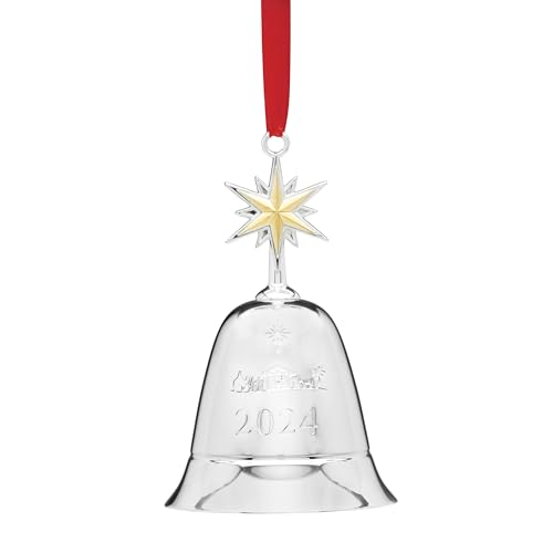 Lenox 896168 2024 Annual Musical Bell Silverplate Ornament, Christmas
