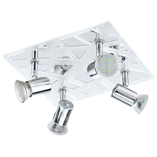 EGLO ceiling light Daven 1, Ceiling Spotlight, Steel, Satin Chrome Plastic