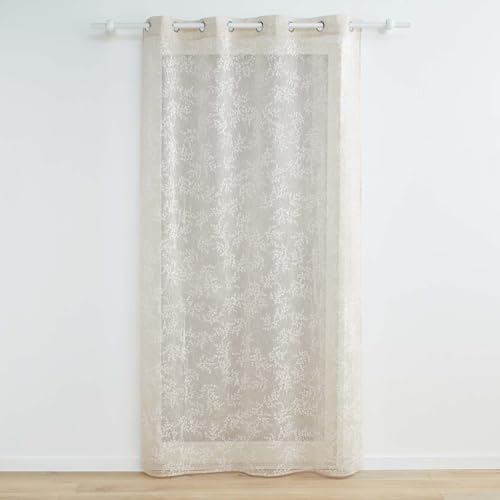 Douceur d'Intérieur, Karla Taupe Net Curtain with Eyelets (140 x 280 cm)