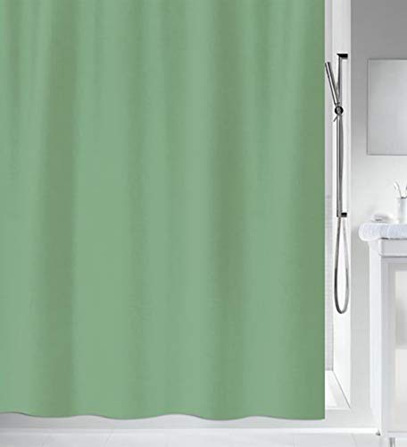 Spirella Primo Collection, Textile Shower Curtain, 240 x 200, 100% Polyester, Green