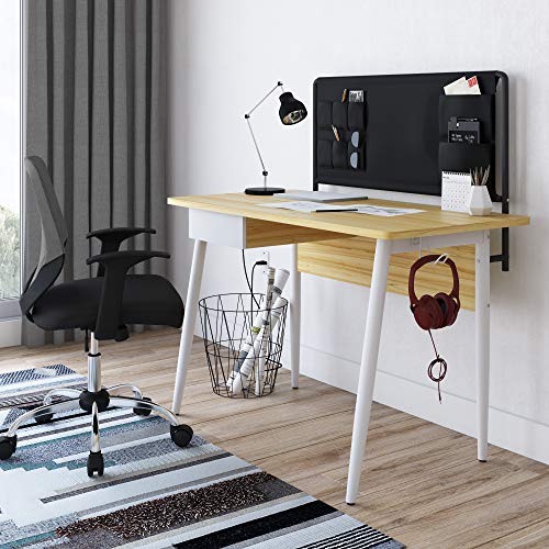 Alphason Freemont Desk-White/Light Oak 60x120x76cm (DxWxH)