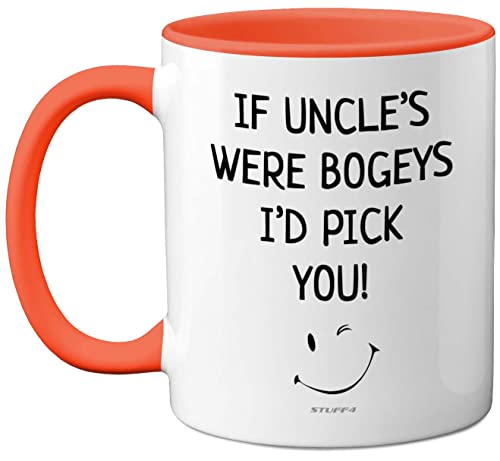 Stuff4 Uncle Mug, Gifts from Nephew Niece - Uncle Birthday, Fathers Day Mug Gifts, Christmas, Cute Funny 11oz Ceramic Dishwasher Safe Orange Coffee Cup Made in UK