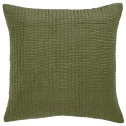 Voyage Maison Haze Feather Filled Cushion – Quilted Velvet Luxury Cotton Minimalist Décor (Grass - 50x50cm)