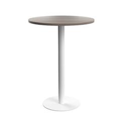 Office Hippo Circular Bar Table, Sturdy & Robust High Office Table, Stylish Work Table For Home Office, Ideal For Reception Area & Breakout Room, High Table Desk, 5 Year Guarantee - Grey Oak/White