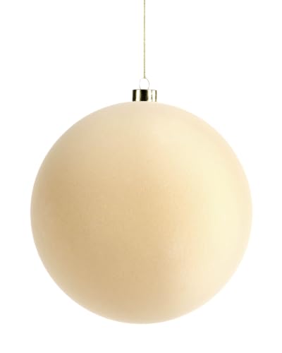Latte Velvet Christmas Bauble 20 cm, Extra Large Tree Ornament