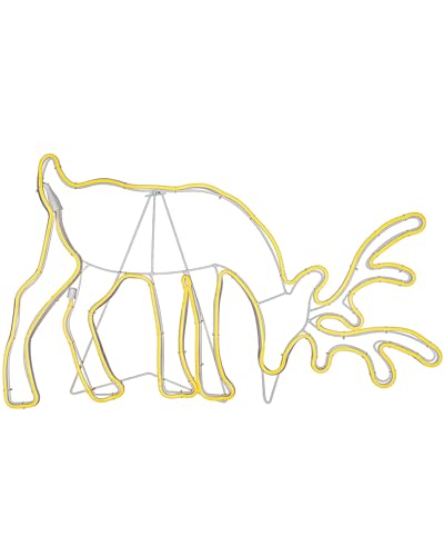 WeRChristmas Grazing Reindeer Silhouette Christmas Decoration, Warm White, 82 cm