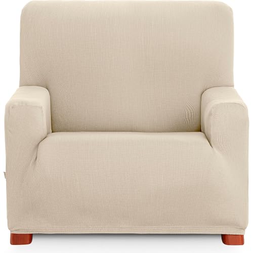 ECOMMERC3 Universal and Versatile 1 Seater Sofa Cover - Ecru Colour Protector Easy to Install for Back, Seat and Arms