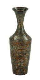 Deco 79 Vase, Bamboo, Dark Brown, CONVENIENTLY Sized - Decorative Tall Floor Centerpiece Vase With Lacquer Vase