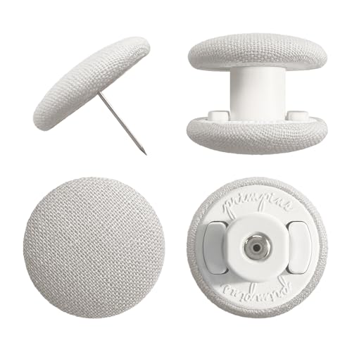 Primpins Duvet Clips - Classic Linen - 20 Colors Available - Double Sided Pin Fasteners - Prevents Comforter from Shifting in Cover (Set of 8, Light Grey)