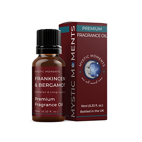 Mystic Moments - Frankincense & Bergamot Fragrance Oil - 10ml - Frankincense & Bergamot notes create a resinous citrus scent for candles, soaps, wax melts and diffusers.