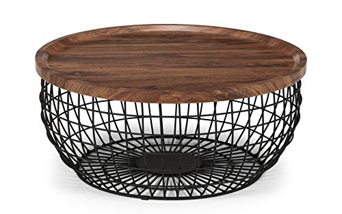 Julian Bowen Smithson Coffee Table, Walnut Effect - H36 x W80 x D80cm