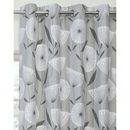 "Emma Barclay Amelia Eyelet Curtains 90 X 90 inches Grey, 100% Cotton w 90 x drop 90"""" (228 x 228cm)"