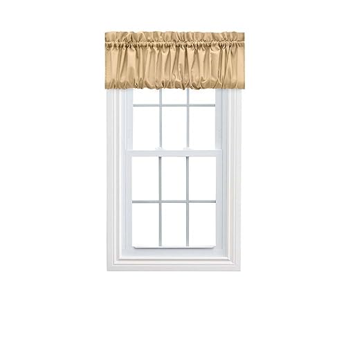 "Ellis Curtain 1 Balloon Valance, Polyester Cotton, Almond, W 15"" x L 60"" (1 Panels)"