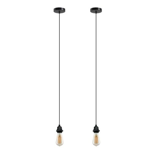 LEDSone 2 Pack IP65 Waterproof E27 Pendant Light Fitting