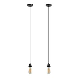 LEDSone 2 Pack IP65 Waterproof E27 Pendant Light Fitting