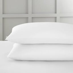 Bianca Fine Linens 400 Thread Count Cotton Sateen Standard Pillowcase Pair White