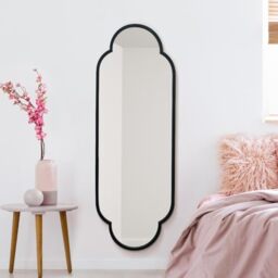"The Duplici - New Black Metal Framed Double Arched Oval Wall Mirror 59"" X 20"" (150CM X 52CM)"