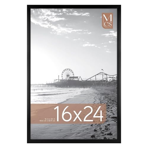 MCS Gallery Foundation Poster Frame, Picture Frame For Wall Art, Black, 16 x 24 Inch, Single