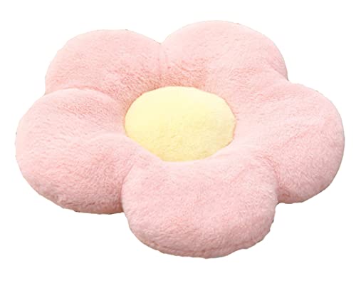 YILANLAN Cute Flower Cushion Plush Floor Pillow Casual Comfortable Pillow Office Living Room Bed Decoration Cushion Simple Room Decoration (50cm, Pink)