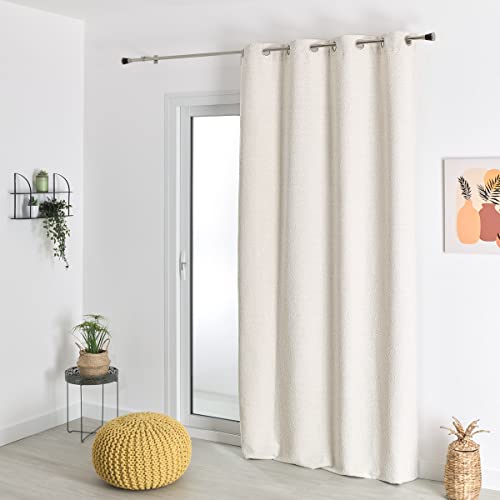 HomeMaison.com Jacquard Curtain 140 x 260 cm Off-White