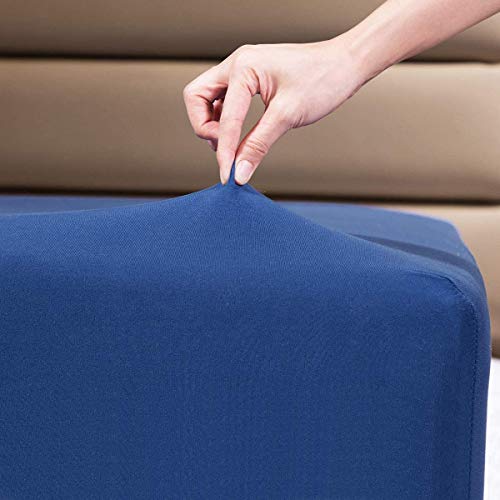 Super King Fitted Sheets Deep Fit - Fitted Bottom Sheet Super King Jersey Cotton - Deep Pocket Fitted Sheet Super King - Bedsheet For Superkingsize Bed Set (Super King, Navy Blue)