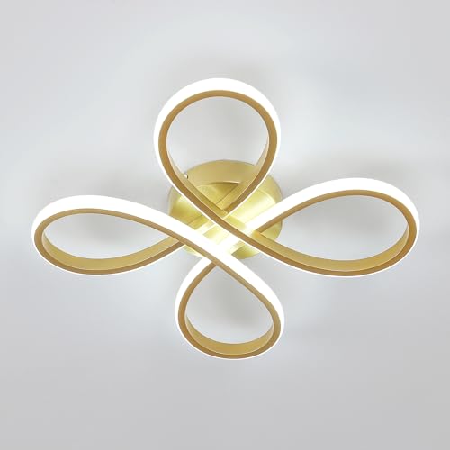 Comely Modern LED Ceiling Light, 30W 3375LM Ceiling Lamp Fixture 6500K White Light Lighting for Bedroom, Living Room, Dining Room, Kitchen, 30cm, Gold