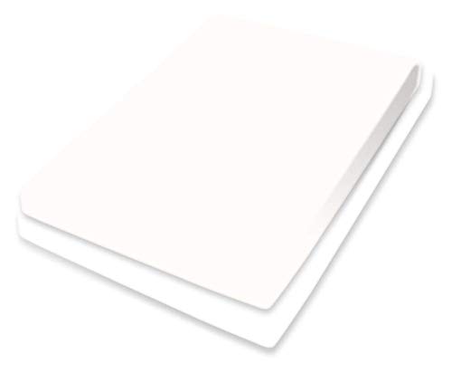 Bassetti Topper 9285308 Fitted Sheet Plain Wool White 181 Cotton and Elastane in Wool White 90 cm x 190 cm / 100 cm x 220 cm