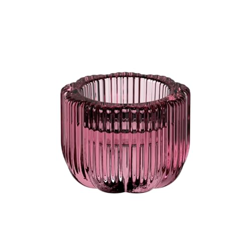 Villeroy & Boch – Fleur Gifts 2-in-1 candleholder, dimensions: approx. 60 × 45 mm, purple, reversible design for a taper candle or tealight, decorative home accessory, glass