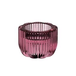 Villeroy & Boch – Fleur Gifts 2-in-1 candleholder, dimensions: approx. 60 × 45 mm, purple, reversible design for a taper candle or tealight, decorative home accessory, glass
