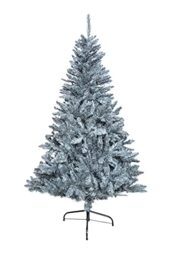 5ft/1.5m Frosty Green Bushy Imperial Pine Artificial Deluxe Christmas Tree Hinged Branches 404 Pencil Point Tips with Metal Stand Xmas Home Decorations