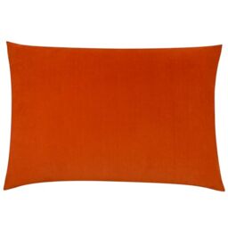 furn. Contra Feather Filled Cushion – Luxuriously Soft Velvet Pillow With Plain Reverse (Tangerine – 40x60cm)