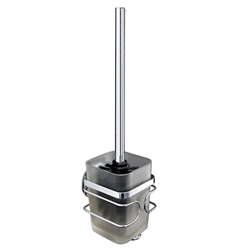 Maximex 8300500 TurboFIX Toilet Brush set - fixing without drilling, Stainless steel, 9 x 37 x 10.5 cm, Shiny