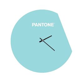 Homemania Moon Wall Clock for Living Room, Kitchen, Office, Blue, White, Metal, 40 x 0.15 x 40 cm, Dimension du Produit: L40xP0,15xA40 cm, 1,4 kg