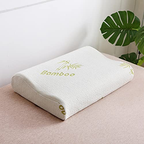 Kampala Hill Quality Contoured Memory Foam Pillow with Bamboo Cover 1 Pack Medium Firmess