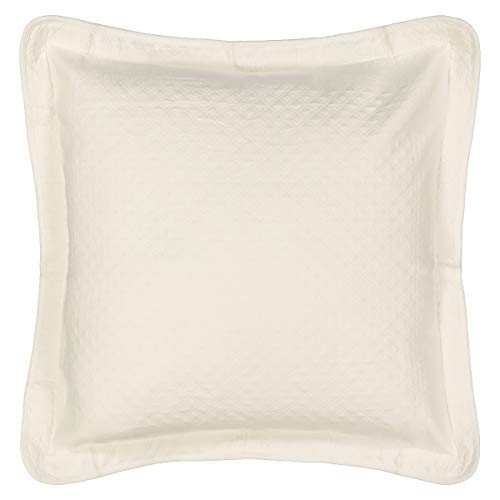 "Historic Charleston Classic European Matelasse Cotton Decorative Pillow Case, Ivory, 26"" x 26"""