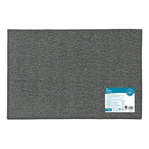 JVL Eden Machine Washable Latex Backed Doormat, 40x60cm, Grey
