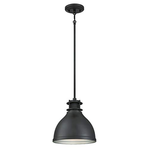 63268 One-Light Indoor Pendant, Matte Brushed Gun Metal Finish with Mesh Detail