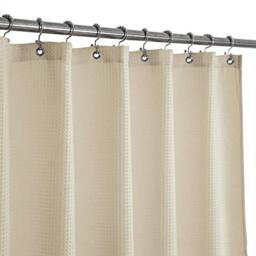 Barossa Design Stall Fabric Weave Waffle Shower Curtain 36 x 72 inch, Spa, Hotel Luxury Spa, 230 GSM Heavy Duty, Water Repellent, Washable, Cream, 36x72