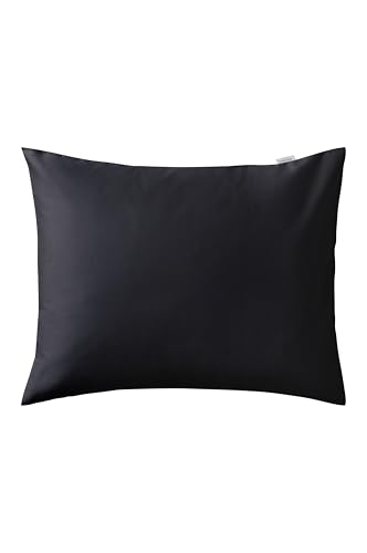 Jotex Zack Satin Pillowcase Exclusive Satin Made of Organic Cotton GOTS Certified Cushion Cover Black 50 x 70 cm