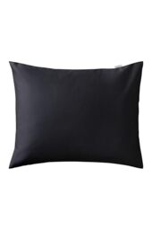 Jotex Zack Satin Pillowcase Exclusive Satin Made of Organic Cotton GOTS Certified Cushion Cover Black 50 x 70 cm