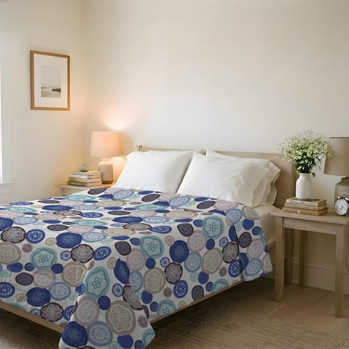 Italian Bed Linen BASIC Line Summer Quilt Made in Italy Printed Soft Microfibre Bedspread – Spring Summer Mid-Season Quilt – Murrine, Double 250 x 240 cm