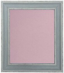 Scandi Distressed Blue Picture Photo Frame with Pink Backing Board 20 x 16 inch (Plastic Glass)