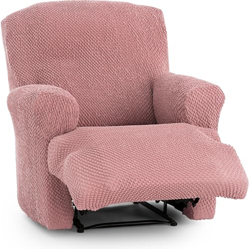 ECOMMERC3 Universal and Versatile Sofa Cover for 1 Seater Feet Together Relax ??? Pink Sofa Cover Protector Easy to Install for Back, Seat and Arms