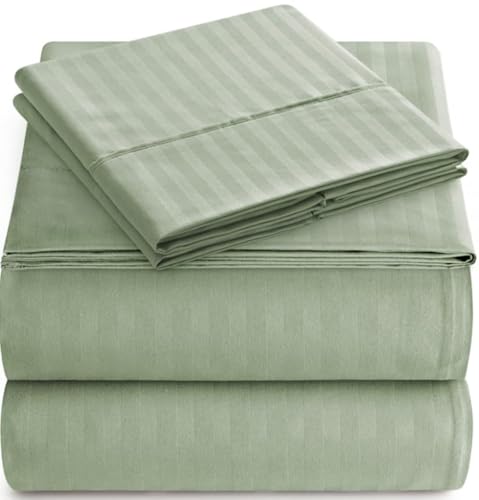 Twin Italian Prestige Collection Duvet Cover Set - 1800 Luxury Soft Microfiber Hypoallergenic Deep Pocket 3 Piece Bedding Set Wrinkle Free Stain Resistant Sage