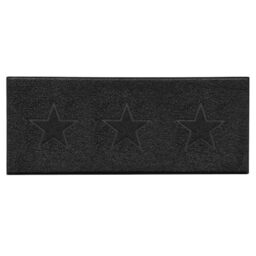 Nicoman Star Shape Embossed Entrance Door Mat Non Slip Dirt Trapper PVC Spaghetti Mat with Rubber Base, Jet Washable Quick Drying Doormat Watertight Indoor or Outdoor - (Runner, Black, 150 x 60cm)