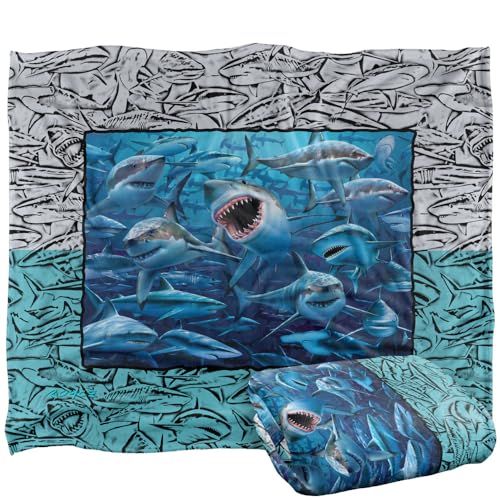 Jq Licensing - Royce Mcclure Great White Shark Frame Silky Touch Super Soft Throw Blanket 152 X 127 Cm
