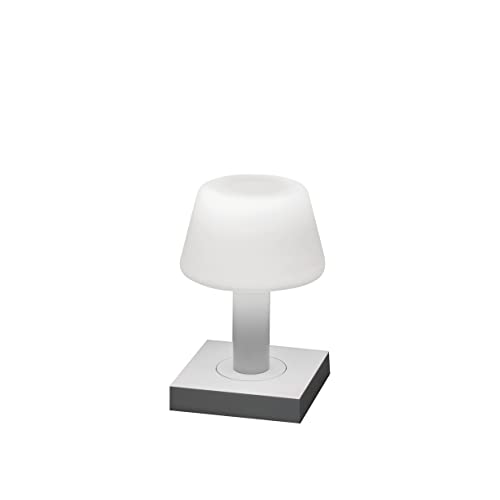 Konstsmide Rechargeable Battery Operated Cordless Table Lamp Touch Control Dimmer and 2 Colour Modes USB Charging Dock Included Battery Powered Light for Indoor or Outdoor Use
