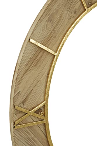 Premier Housewares Wall Clock Wooden Clocks For Living Room Gold Roman Numbers Kitchen Clocks Wall Contemporary Clocks For Bedrooms 98 x 4 x 98