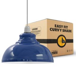 LEDSone Ceiling Light Shade, Vintage Metal 29cm Curvy Shaped Lamp Shades Easy fit Ceiling Pendant Lightshade for Living Rooms bedrooms Living Room Kitchen Dining Room Cafe Restaurant (Navy Blue)