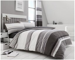 Gaveno Cavailia Luxurious HUDSON Bed Set with Duvet Cover and Pillow Cases, Polyester-Cotton, Grey, King
